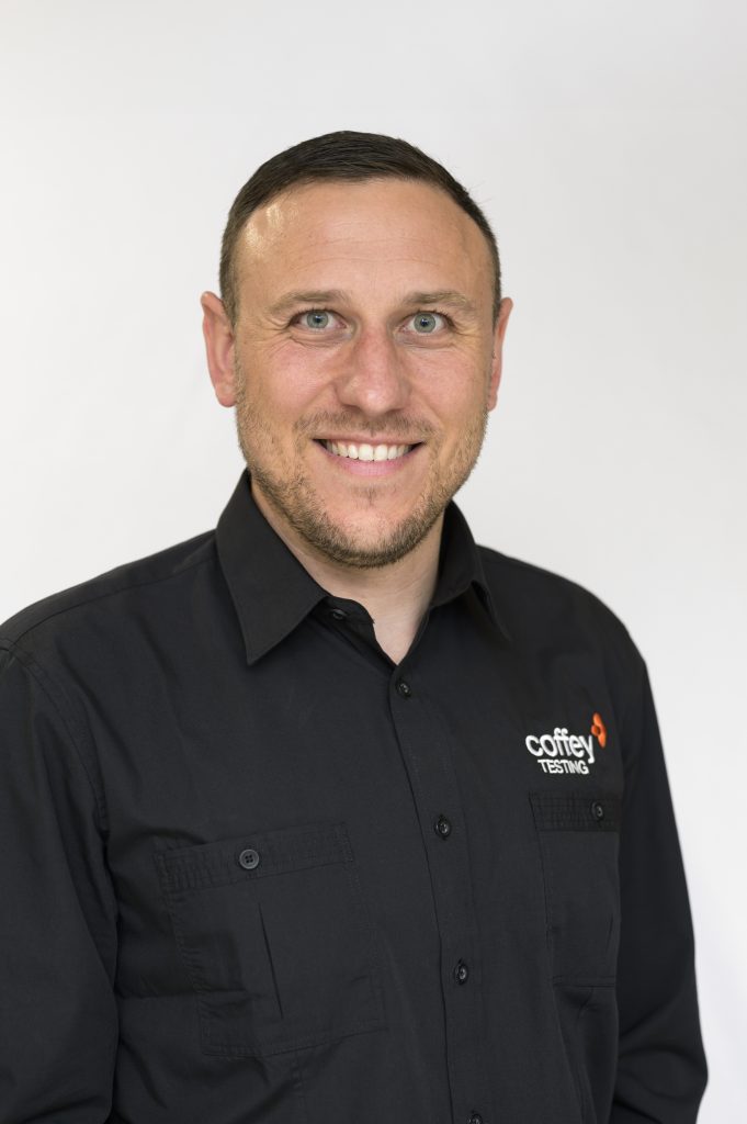 Jason McGurgan, Canberra Laboratory Manager at Coffey Testing, with expertise in soil, concrete, and aggregate testing for infrastructure and civil projects.