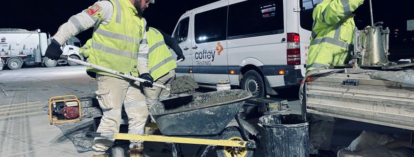 Coffey Testing concrete testing at Melbourne's Airport