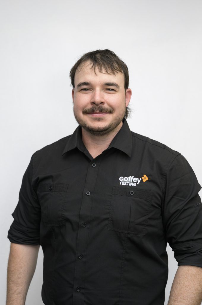 Sean Thomson, Laboratory Manager at Coffey Testing Perth, overseeing soil, concrete, and aggregate testing operations.
