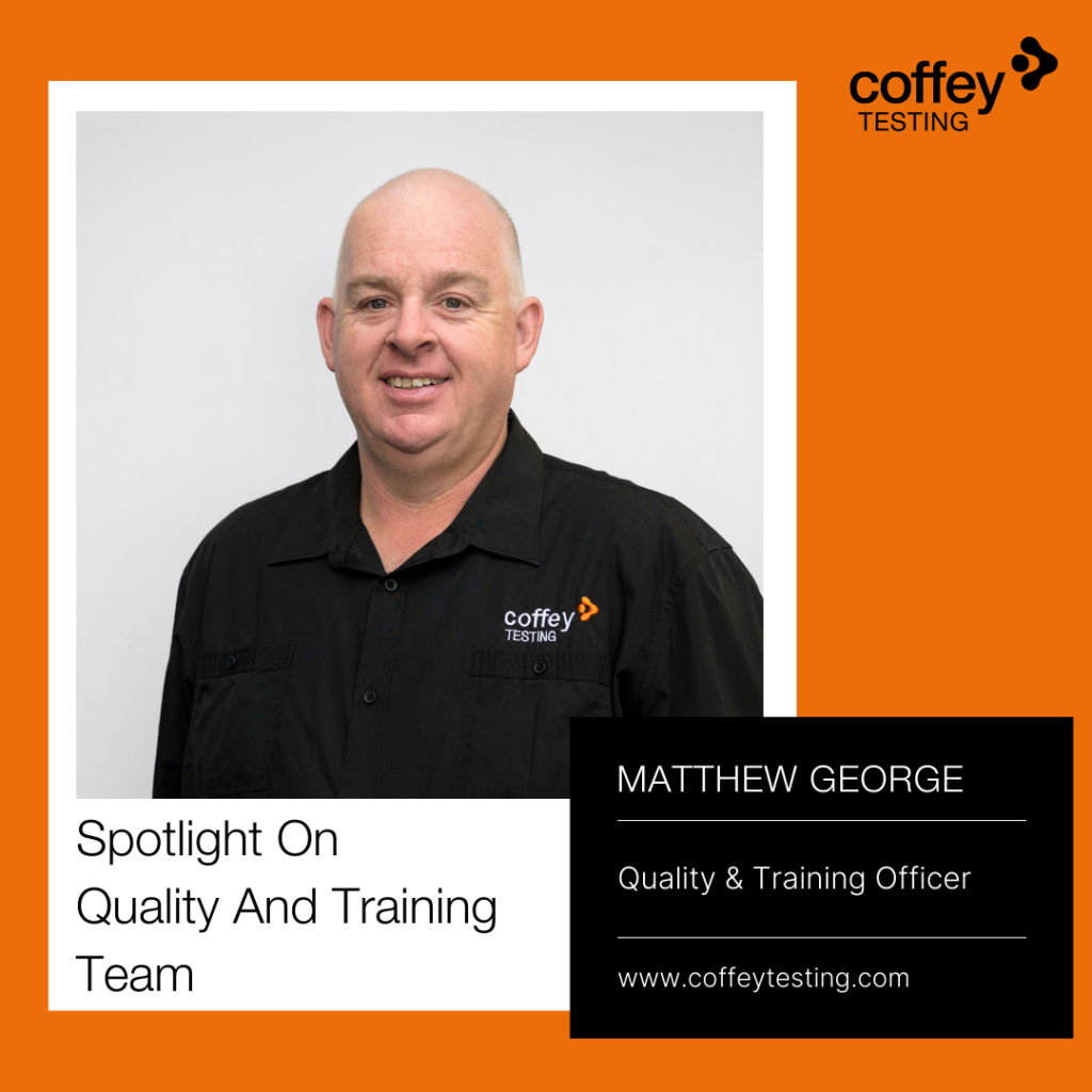 Matthew George, Quality and Training Officer at Coffey Testing